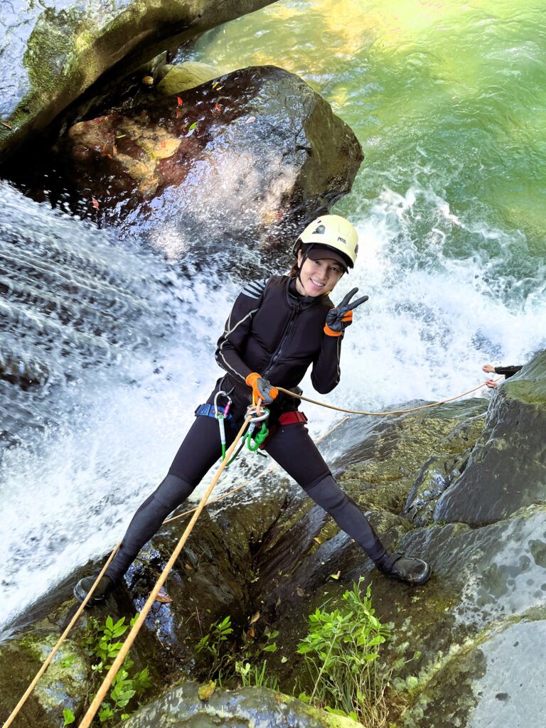 Wuchong Canyon Taiwanese Girl on a Waterfall